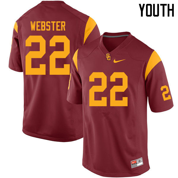Youth #22 Jack Webster USC Trojans College Football Jerseys Sale-Cardinal